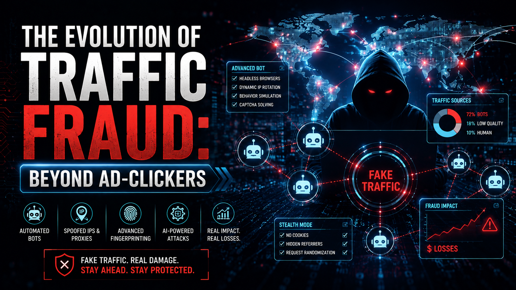 The Evolution of Traffic Fraud: Beyond Ad-Clickers